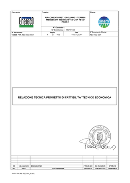 Relazione Tecnica Progetto Di Fattibilita' Tecnico