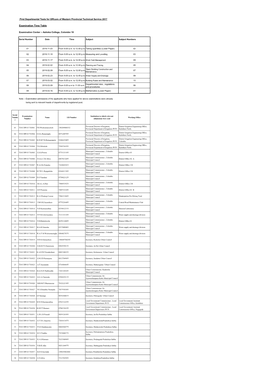 Examination Time Table