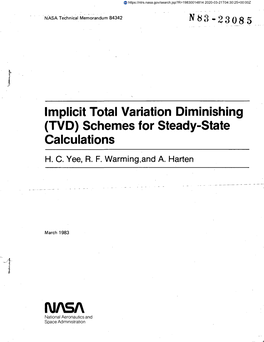 Implicit Total Variation Diminishing (TVD) Schemes for Steady-State Calculations H