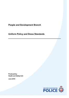 People and Development Branch Uniform Policy and Dress Standards