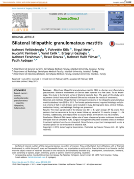 Bilateral Idiopathic Granulomatous Mastitis