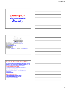 Organometallic Chemistry