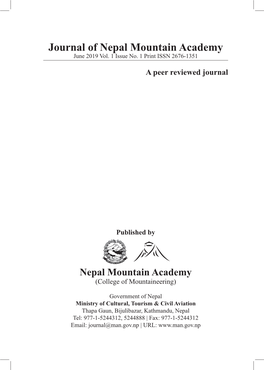 Journal of Nepal Mountain Academy June 2019 Vol