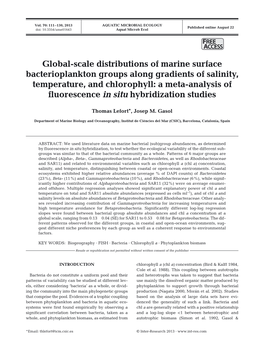 Global-Scale Distributions of Marine Surface Bacterioplankton Groups