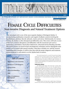 FEMALE CYCLE DIFFICULTIES Non-Invasive Diagnosis and Natural Treatment Options