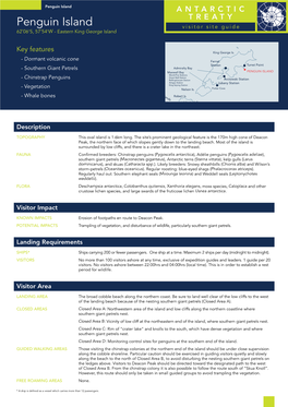 Penguin Island ANTARCTIC TREATY Penguin Island Visitor Site Guide 62˚06’S, 57˚54’W - Eastern King George Island