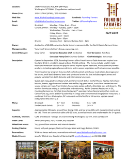 Founding Farmers Fact Sheet 1.12