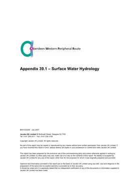 Surface Water Hydrology