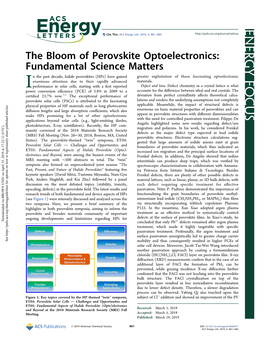 The Bloom of Perovskite Optoelectronics