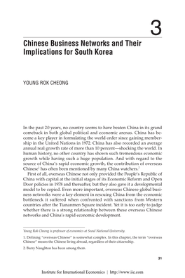 Chinese Business Networks and Their Implications for South Korea