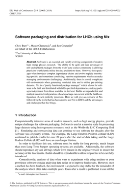 Software Packaging and Distribution for Lhcb Using Nix