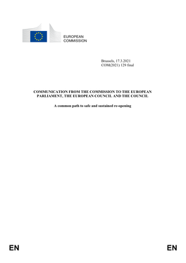 EUROPEAN COMMISSION Brussels, 17.3.2021 COM(2021)