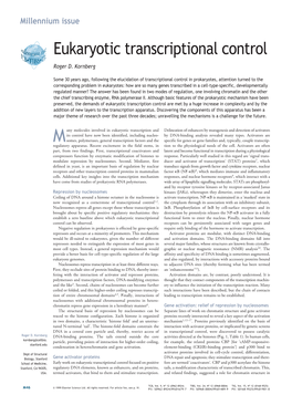 Eukaryotic Transcriptional Control