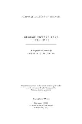 George Pake Became Purcell’S Second Student
