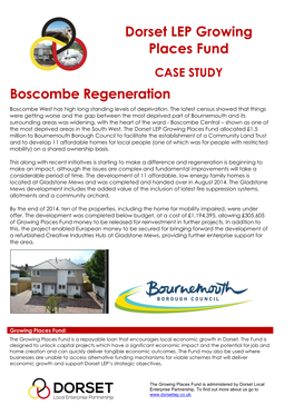 Dorset LEP Growing Places Fund Boscombe Regeneration