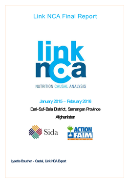 Link NCA Study, Dari-Suf-Bala District, Samangan Province