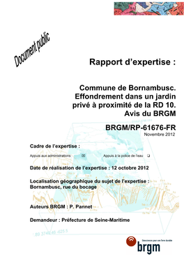 Rapport D'expertise : Commune De Bornambusc