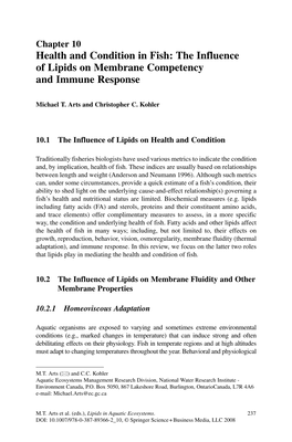 Health and Condition in Fish: the Influence of Lipids on Membrane Competency and Immune Response