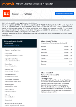 U-Bahn Linie U2 Fahrpläne & Karten