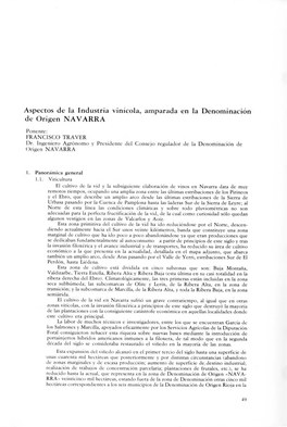 Aspectos De La Industria Vinícola, Amparada En La Denominación De Origen NAVARRA