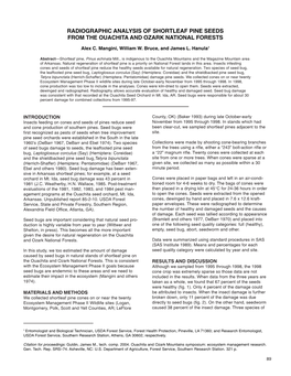 Radiographic Analysis of Shortleaf Pine Seeds from the Ouachita and Ozark National Forests