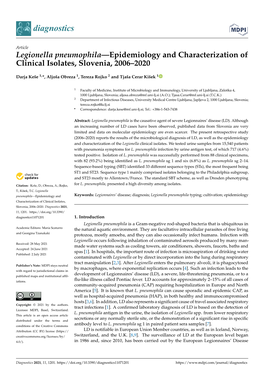 Legionella Pneumophila—Epidemiology and Characterization of Clinical Isolates, Slovenia, 2006–2020