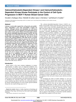 Calcium/Calmodulin-Dependent Kinase I And