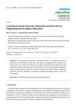 Rationale and Ideas for Its Implementation in Higher Education