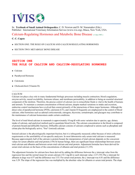 Calcium-Regulating Hormones and Metabolic Bone Disease ( 1-Jan-1985 ) C