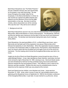 Baird Bryan Musselman Was “The Radio Preacher.” He Was a Talented Visionary Who Saw Opportunities for the Gospel in New Radio Technology