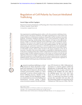 Regulation of Cell Polarity by Exocyst-Mediated Trafficking