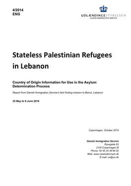 Stateless Palestinian Refugees in Lebanon