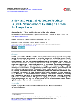 2 Nanoparticles by Using an Anion Exchange Resin