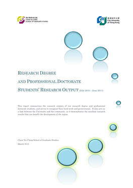 Research Degree and Professional Doctorate Students Output (July