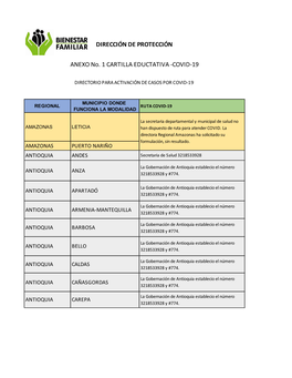 Directorio Ruta Covid Por Municipio 210320 Protección