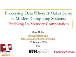 Enabling In-Memory Computation