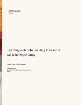 Ten Simple Steps to Enabling FIPS 140-2 Mode in Oracle Linux