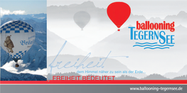 FREIHEIT BEDEUTET Ballooning in the Valley of Tegernsee