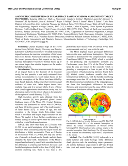 Asymmetric Distribution of Lunar Impact Basins Caused by Variations in Target Properties