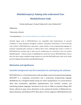 Matlabcompat.Jl: Helping Julia Understand Your Matlab/Octave Code