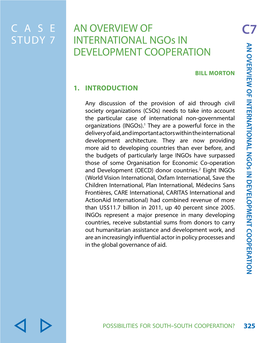 An Overview of International Ngos in Development Cooperation