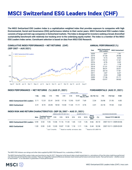 MSCI Switzerland ESG Leaders Index (CHF)