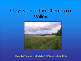 Clay Soils of the Champlain Valley