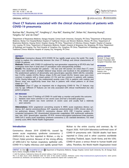 Chest CT Features Associated with the Clinical Characteristics of Patients with COVID-19 Pneumonia