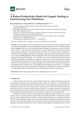 A Robust Productivity Model for Grapple Yarding in Fast-Growing Tree Plantations