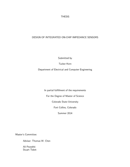 Thesis Design of Integrated On-Chip Impedance Sensors