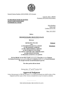 High Court Judgment Template