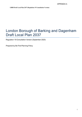 Barking and Dagenham's Draft Local Plan 2019 -2034