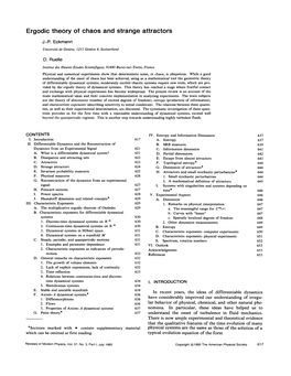 Ergodic Theory of Chaos and Strange Attractors J.-P