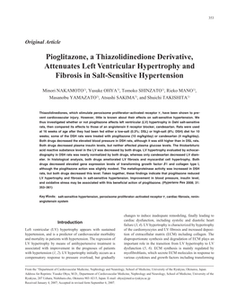 Pioglitazone, a Thiazolidinedione Derivative, Attenuates Left Ventricular Hypertrophy and Fibrosis in Salt-Sensitive Hypertension